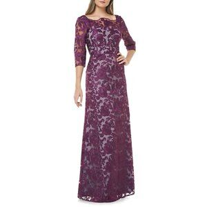 NWT JS Collections Womens 6 Short Sleeve Lace Purp